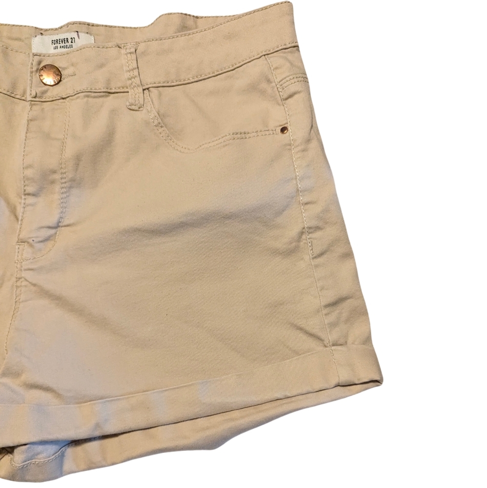 Forever 21 Khaki Shorts Preppy Clean Girl Aesthetic Sz M - Picture 3 of 7